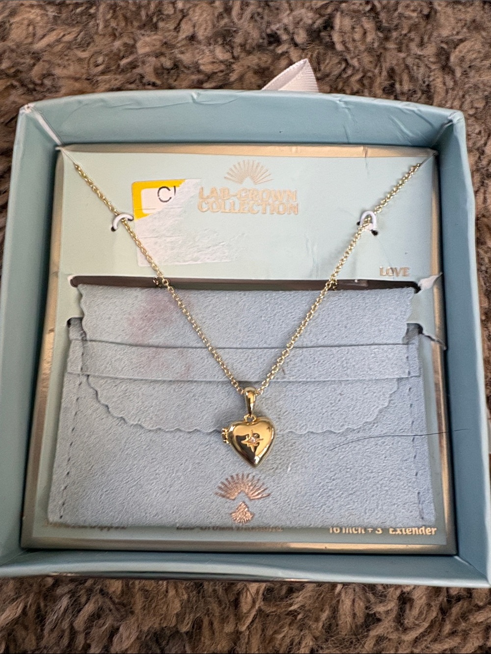 Love Gold Heart Pendant Locket Necklace - Gold